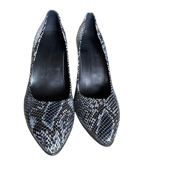 ECCO Danish Shape 75 Blue Black Snake Heels US 9.5 EU 40 - Picture 4 of 11